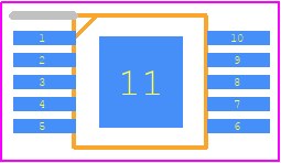 LM25011MY/NOPB - Texas Instruments PCB footprint - Small Outline Packages - Small Outline Packages - DGQ0010A_2020