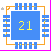 PTN5100DBSMP - NXP PCB footprint - Quad Flat No-Lead - Quad Flat No-Lead - SOT917-4 (HVQFN20)