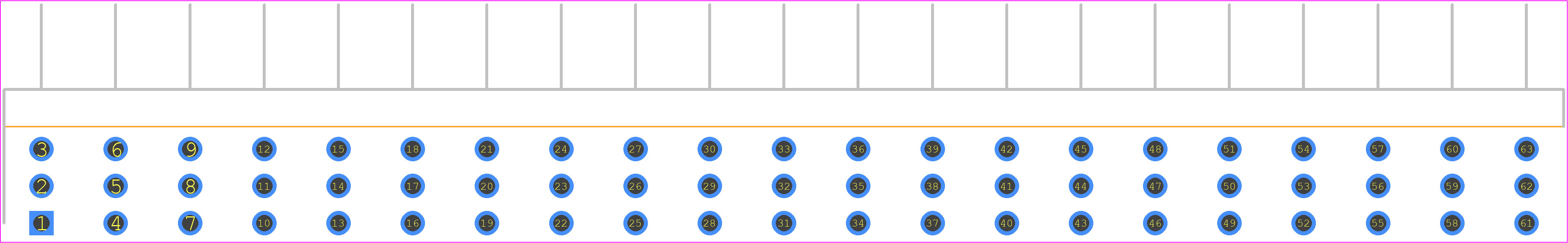 TSW-221-08-L-T-RA - SAMTEC PCB footprint - Header, Unshrouded - Right Angle PTH Pin - Header, Unshrouded - Right Angle PTH Pin - TSW-221-08-L-T-RA