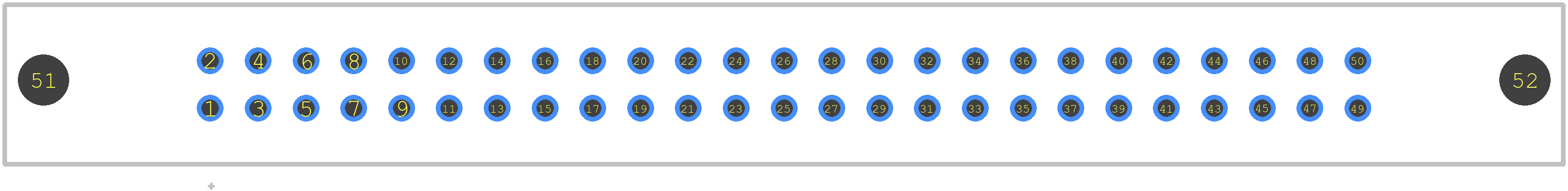HIF3BB-50PA-2.54DSA(71) - Hirose PCB footprint - Other - Other - HIF3BB-50PA-2.54DSA(71)