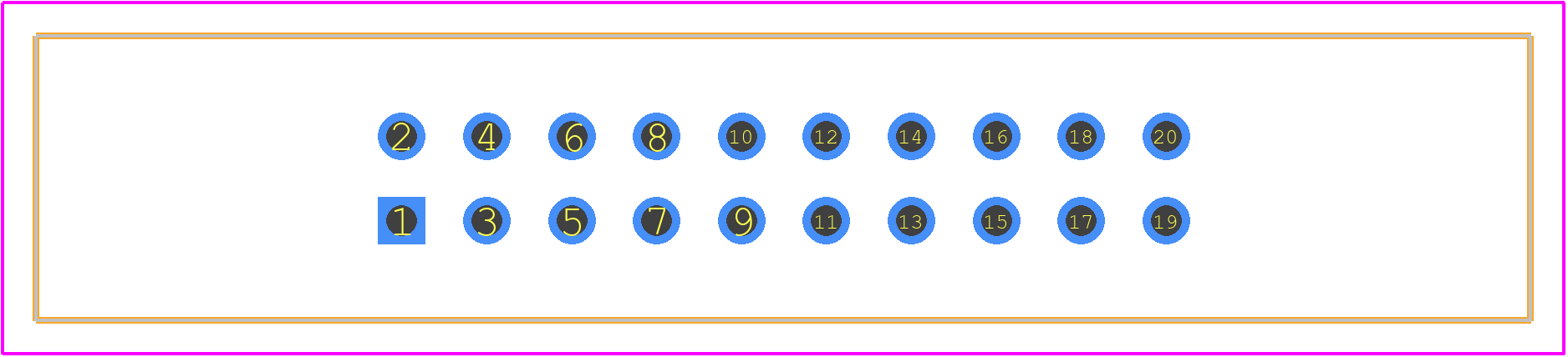 HIF3BA-20PA-2.54DSA(75) - Hirose PCB footprint - Other - Other - HIF3BA-20PA-2.54DSA(75)-1