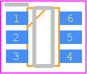 AO6405 - Alpha & Omega Semiconductors PCB footprint - Small Outline Packages - Small Outline Packages - 6-Pin TSOP