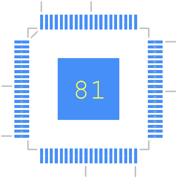 TSB81BA3EPFP - Texas Instruments PCB footprint - Other - Other - QFP50P1400X1400X120-81N