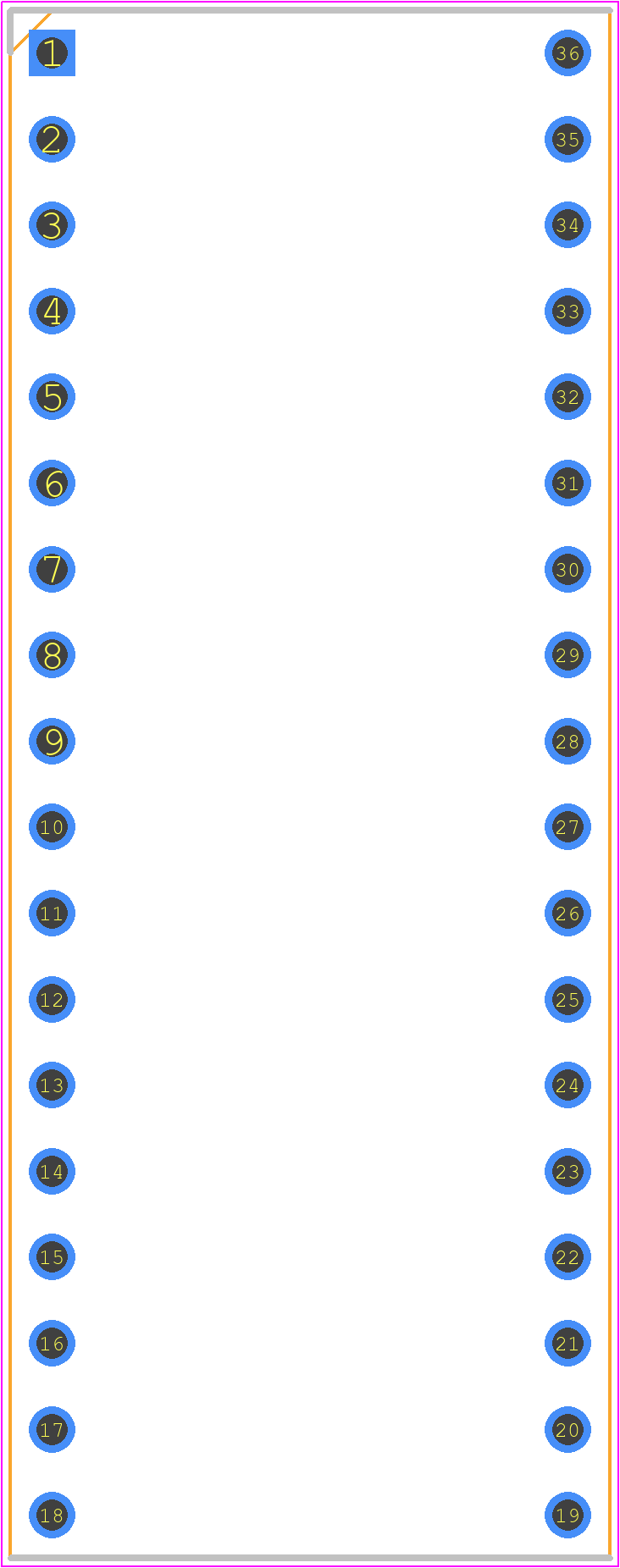 110-87-636-41-001101 - Preci-Dip PCB footprint - Dual-In-Line Sockets - Dual-In-Line Sockets - 636