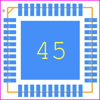 MAX9744ETH+T - Analog Devices PCB footprint - Quad Flat No-Lead - Quad Flat No-Lead - MAX9744ETH+T-1