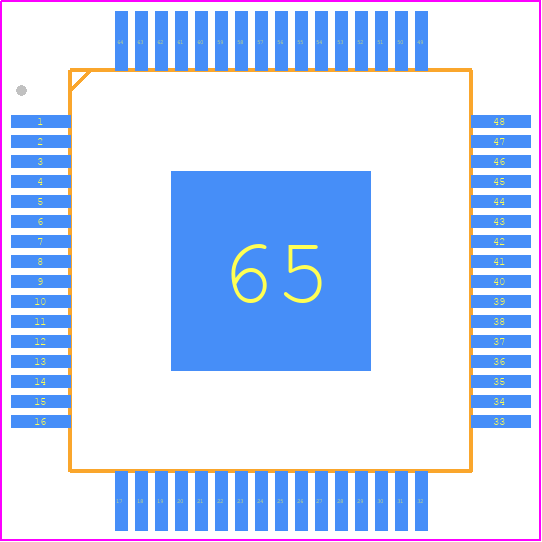 SPC570S50E1CEFAR - STMicroelectronics PCB footprint - Quad Flat Packages - Quad Flat Packages - TQFP64 (10x10x1 mm exp. pad down)--0