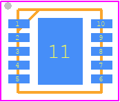 DS2786G+T&R - Analog Devices PCB footprint - Small Outline No-lead - Small Outline No-lead - T1033+2