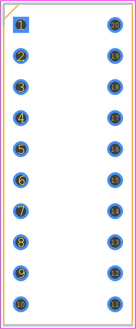 SSA-LXB10GW - Lumex PCB footprint - Dual-In-Line Sockets - Dual-In-Line Sockets - SSA-LXB10GW