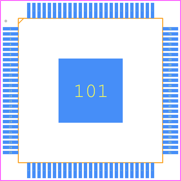 TVP70025IPZP - Texas Instruments PCB footprint - Quad Flat Packages - Quad Flat Packages - PZP (S-PQFP-G100)
