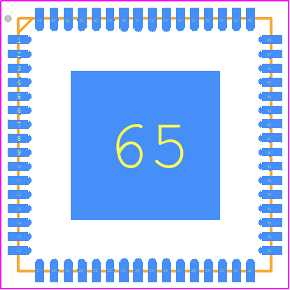 Si5345A-D-GM - Silicon Labs PCB footprint - Quad Flat No-Lead - Quad Flat No-Lead - 64-Lead 9 x 9 mm QFN