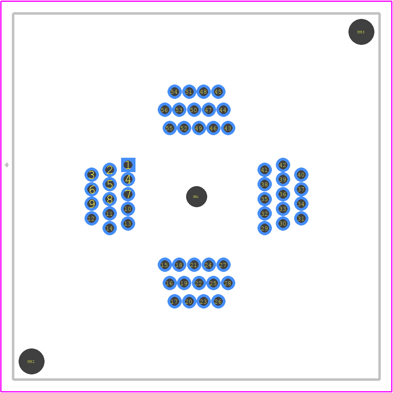 256-4205-01 - 3M PCB footprint - Other - Other - 256-4205-01-1