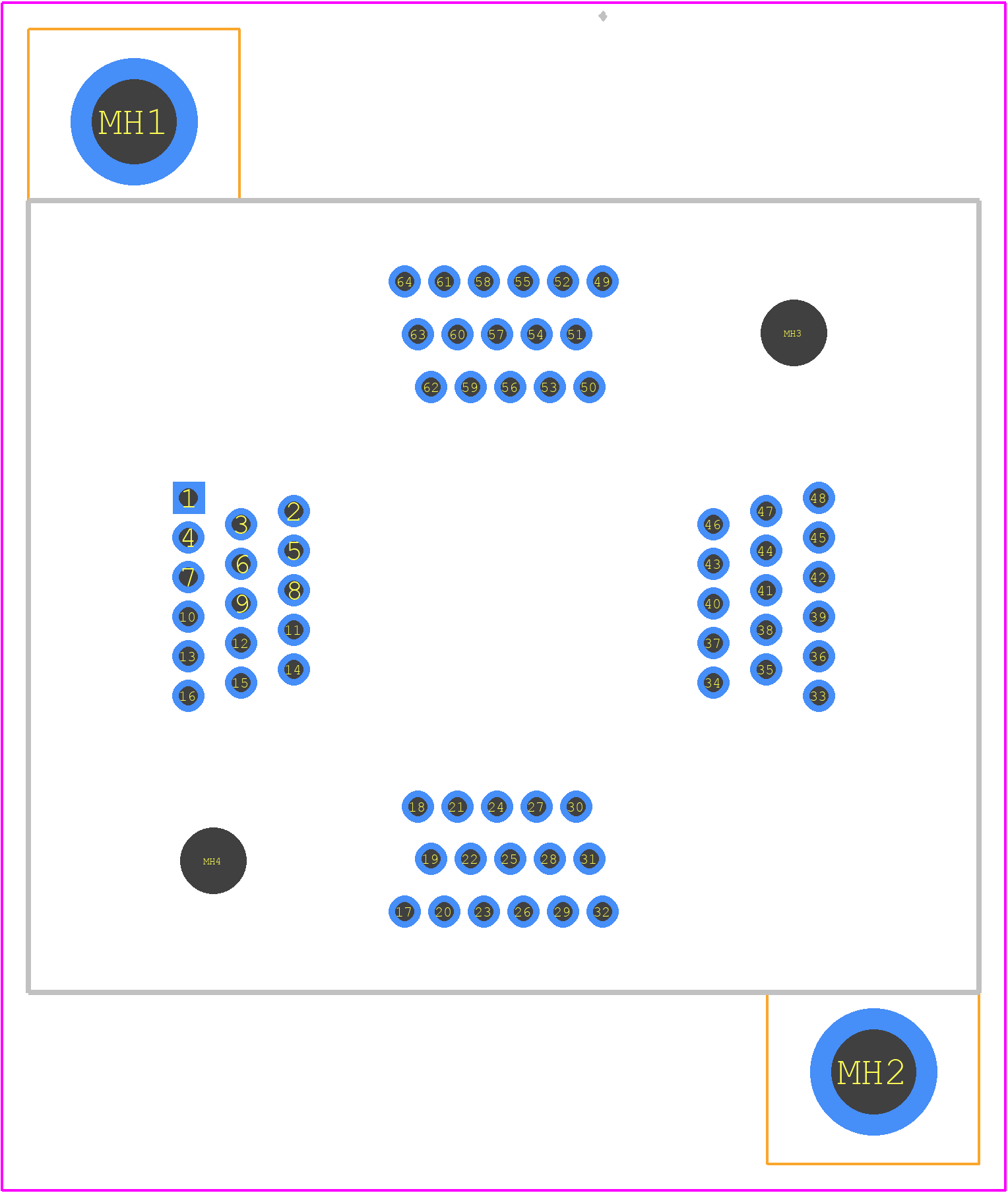 IC201-0644-003 - Yamaichi PCB footprint - Other - Other - IC201-0644-003-3
