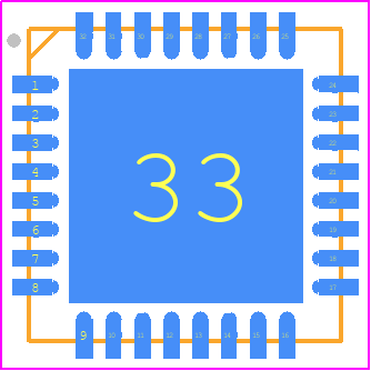 AT90PWM3B-16MU - Microchip PCB footprint - Quad Flat No-Lead - Quad Flat No-Lead - 32-lead QFN