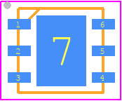NCP708MU330TAG - onsemi PCB footprint - Small Outline No-lead - Small Outline No-lead - UDFN6-