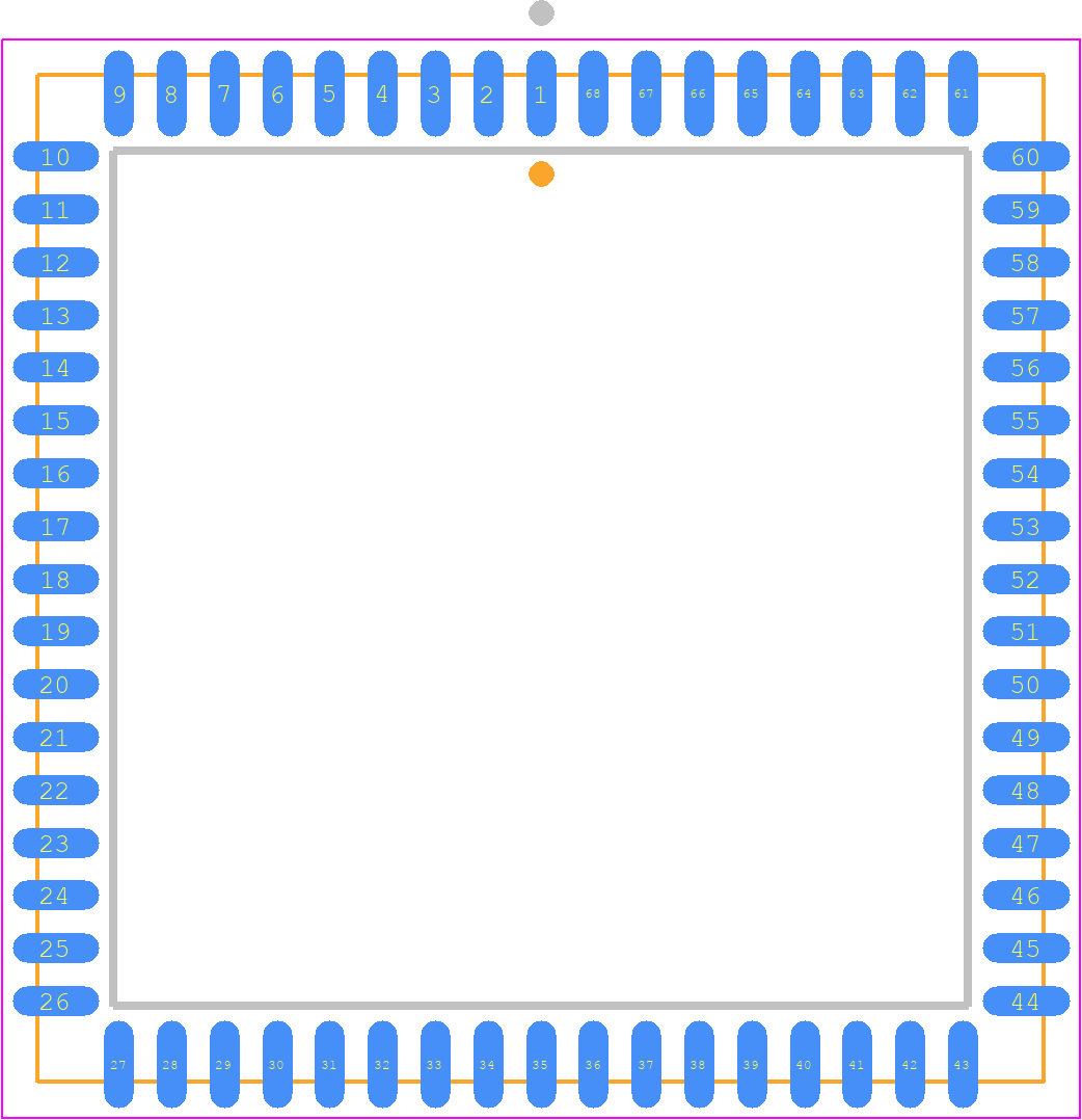 Z8018008VSG - LITTELFUSE PCB footprint - Plastic Leaded Chip Carrier - Plastic Leaded Chip Carrier - 68-Pin PLCC
