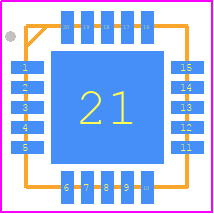 AX5031-1-TA05 - onsemi PCB footprint - Quad Flat No-Lead - Quad Flat No-Lead - QFN20, 4x4, 0.5P