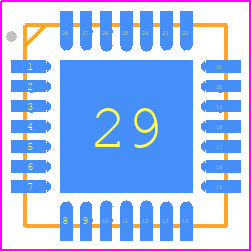 AX5043-1-TA05 - onsemi PCB footprint - Quad Flat No-Lead - Quad Flat No-Lead - QFN28 5 mm x 5 mm