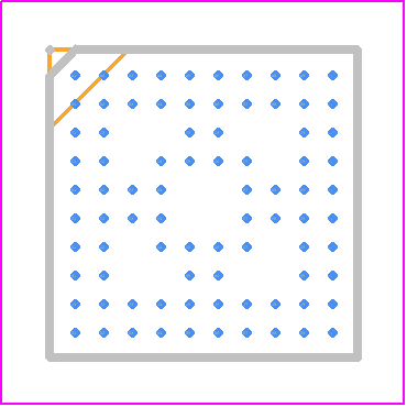 SCH3222-SX - Microchip PCB footprint - BGA - BGA - 84 pin WFBGA(2)), 7mm x 7mm body, 0.65mm pitch