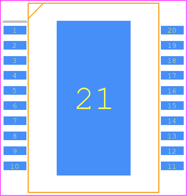 ADA4870ARRZ - Analog Devices PCB footprint - Small Outline Packages - Small Outline Packages - 20-Lead PSOP_3
