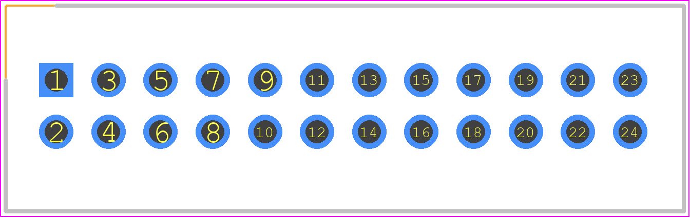 90130-1224 - Molex PCB footprint - Header, Shrouded - Straight PTH Box - Header, Shrouded - Straight PTH Box - 90130-1224