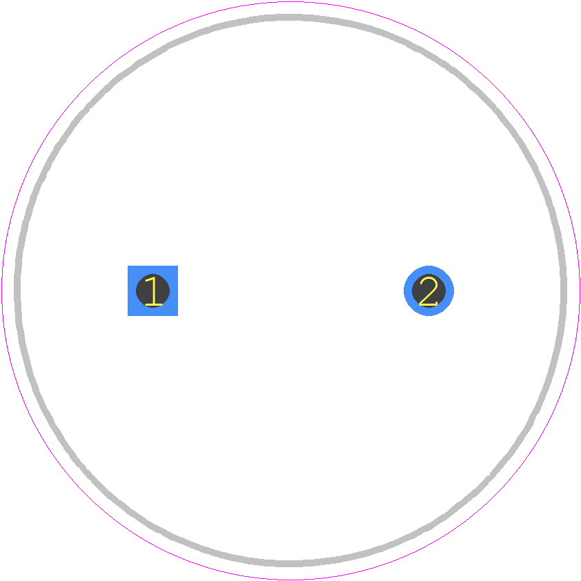 UVZ1H472MRD - Nichicon PCB footprint - Capacitor, Polarized Radial Diameter - Capacitor, Polarized Radial Diameter - UVZ (20x40)