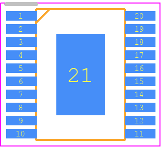 BD18377EFV-ME2 - ROHM Semiconductor PCB footprint - Small Outline Packages - Small Outline Packages - HTSSOP-B20 HEIGHT 1