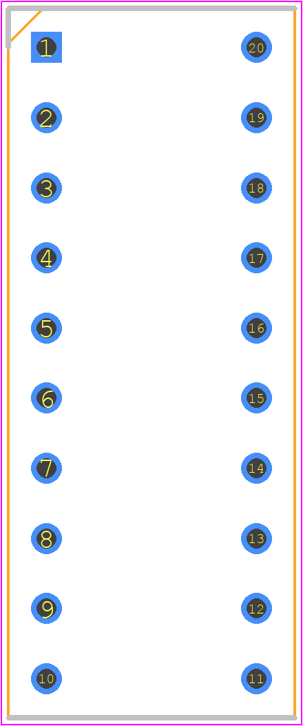 2227MC-20-03-F1 - Multicomp Pro PCB footprint - Dual-In-Line Sockets - Dual-In-Line Sockets - 2227MC Series - IC Sockets