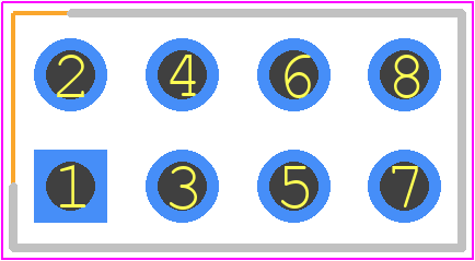 A1-8PA-2.54DSA(71) - Hirose PCB footprint - Header, Vertical - Header, Vertical - A1-8PA-2.54DSA(71)