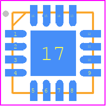 MAX4692EGE+ - Analog Devices PCB footprint - Quad Flat No-Lead - Quad Flat No-Lead - 16 QFN-EP height 0.9
