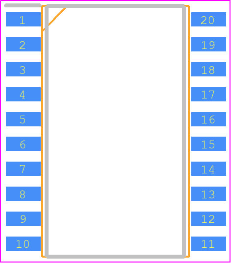 DG333ADW-E3 - Vishay PCB footprint - Small Outline Packages - Small Outline Packages - SOIC (WIDE BODY) 20 Lead