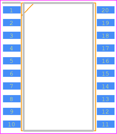 DG333ADW-T1-E3 - Vishay PCB footprint - Small Outline Packages - Small Outline Packages - SOIC (WIDE BODY) 20 Lead