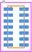 SP3011-06UTG - LITTELFUSE PCB footprint - Small Outline No-lead - Small Outline No-lead - µDFN-14 (3.5x1.35x0.5mm)