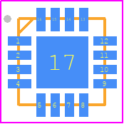 8P34S2102NLGI/W - Renesas Electronics PCB footprint - Quad Flat No-Lead - Quad Flat No-Lead - NLG16P2-ren1