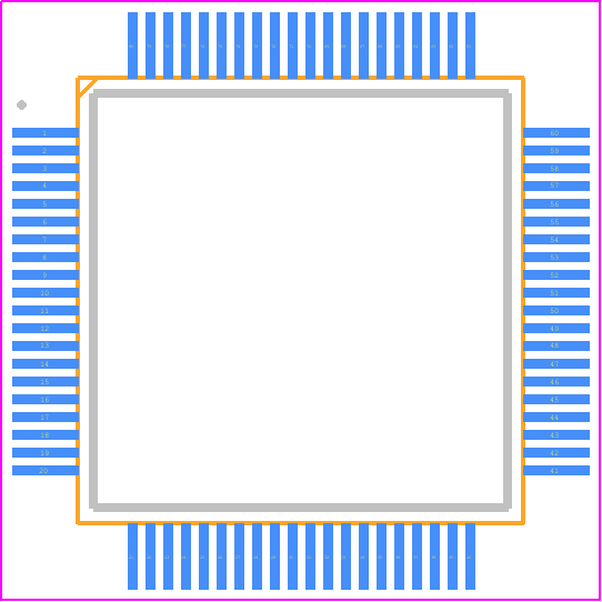 Z8F6423FT020EG - LITTELFUSE PCB footprint - Quad Flat Packages - Quad Flat Packages - lqfp80
