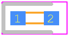 SMLA13BC8TT86 - ROHM Semiconductor PCB footprint - LEDs Chip - LEDs Chip - 1.5mmX0.45mmX1.25mm