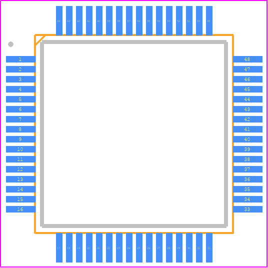 STM32F334R8T6TR - STMicroelectronics PCB footprint - Quad Flat Packages - Quad Flat Packages - STM32F334R8T6TR