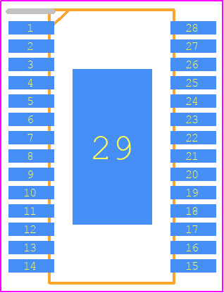 L6470HTR - STMicroelectronics PCB footprint - Small Outline Packages - Small Outline Packages - HTSSOP28_1