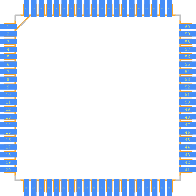 AD9889BBSTZ-80 - Analog Devices PCB footprint - Other - Other - QFP65P1600X1600X160-80N