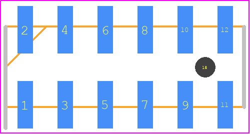 87759-1250 - Molex PCB footprint - Header, Unshrouded - Straight SMD Pin - Header, Unshrouded - Straight SMD Pin - 87759-1250