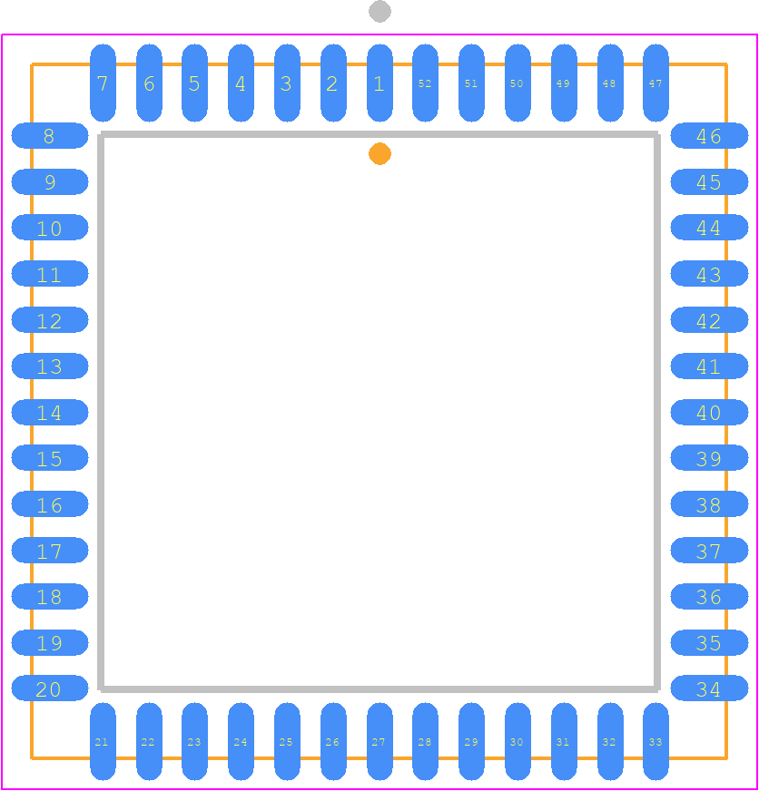 DS87C530-QCL+ - Analog Devices PCB footprint - Plastic Leaded Chip Carrier - Plastic Leaded Chip Carrier - 52-PLCC (21-0049)