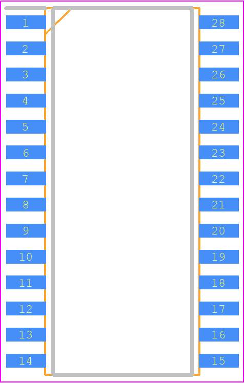 MAX396EWI+ - Analog Devices PCB footprint - Small Outline Packages - Small Outline Packages - 28 SO