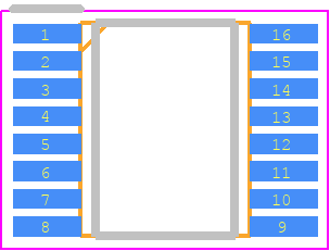 MAX4051ACEE+ - Analog Devices PCB footprint - Small Outline Packages - Small Outline Packages - E16+1=(height_1.73)