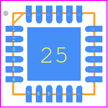 MAX7318ATG+ - Analog Devices PCB footprint - Quad Flat No-Lead - Quad Flat No-Lead - T2444