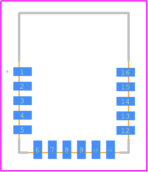 RN4871-V/RM140 - Microchip PCB footprint - Other - Other - 9 mm x 11.5 mm