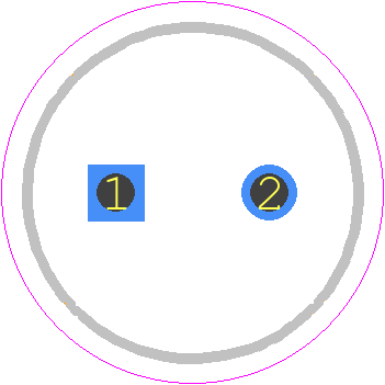 10SEP330M - Panasonic PCB footprint - Capacitor, Polarized Radial Diameter - Capacitor, Polarized Radial Diameter - 10SEP330M-E12