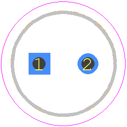 105CKH050M - Cornell Dubilier PCB footprint - Capacitor, Polarized Radial Diameter - Capacitor, Polarized Radial Diameter - 5mm X 11mm-ren1