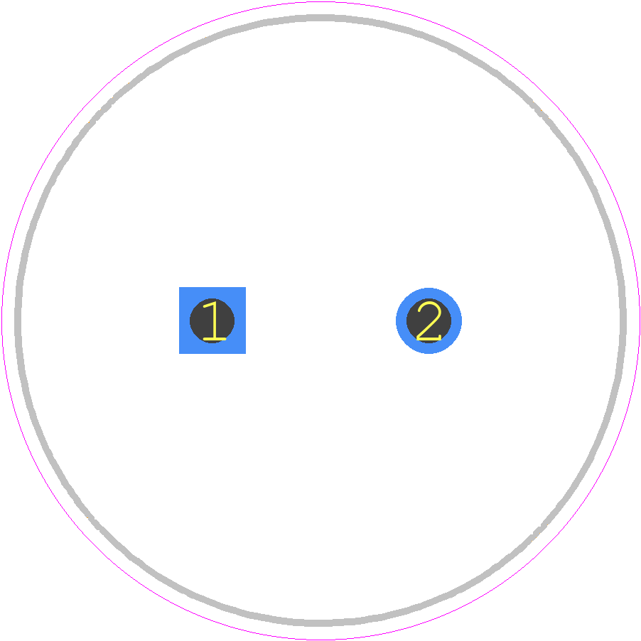 FG0H225ZF - Yageo Group PCB footprint - Capacitor, Polarized Radial Diameter - Capacitor, Polarized Radial Diameter - FG 22X19