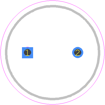 199D227X0010F6V1E3 - Vishay PCB footprint - Capacitor, Polarized Radial Diameter - Capacitor, Polarized Radial Diameter - Outside Hockeystick