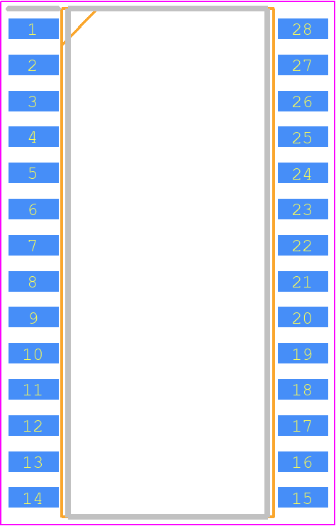 DG406DW-E3 - Vishay PCB footprint - Small Outline Packages - Small Outline Packages - SOIC (WIDE-BODY): 28-LEADS_2026