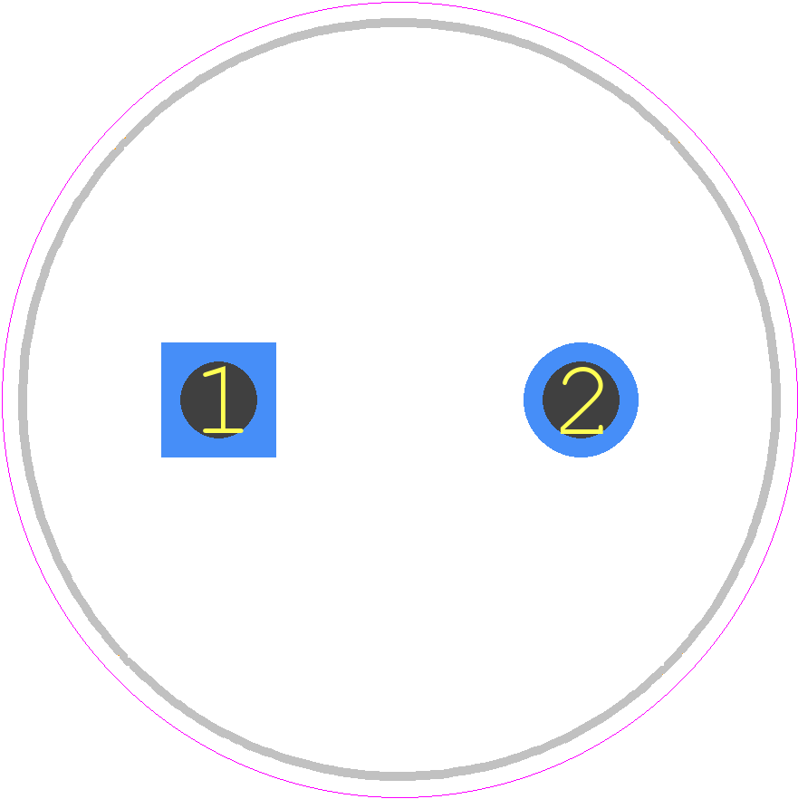 MAL225615103E3 - Vishay PCB footprint - Capacitor, Polarized Radial Diameter - Capacitor, Polarized Radial Diameter - MAL (20 x 25)